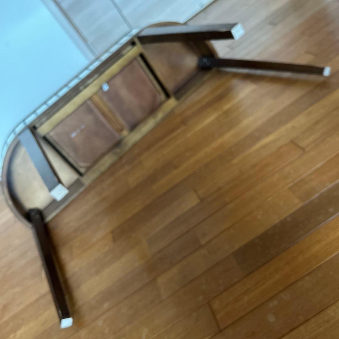 レア美品ローラアシュレイミラー仕上げのブラウン木製ドレッサーコンソールテーブル