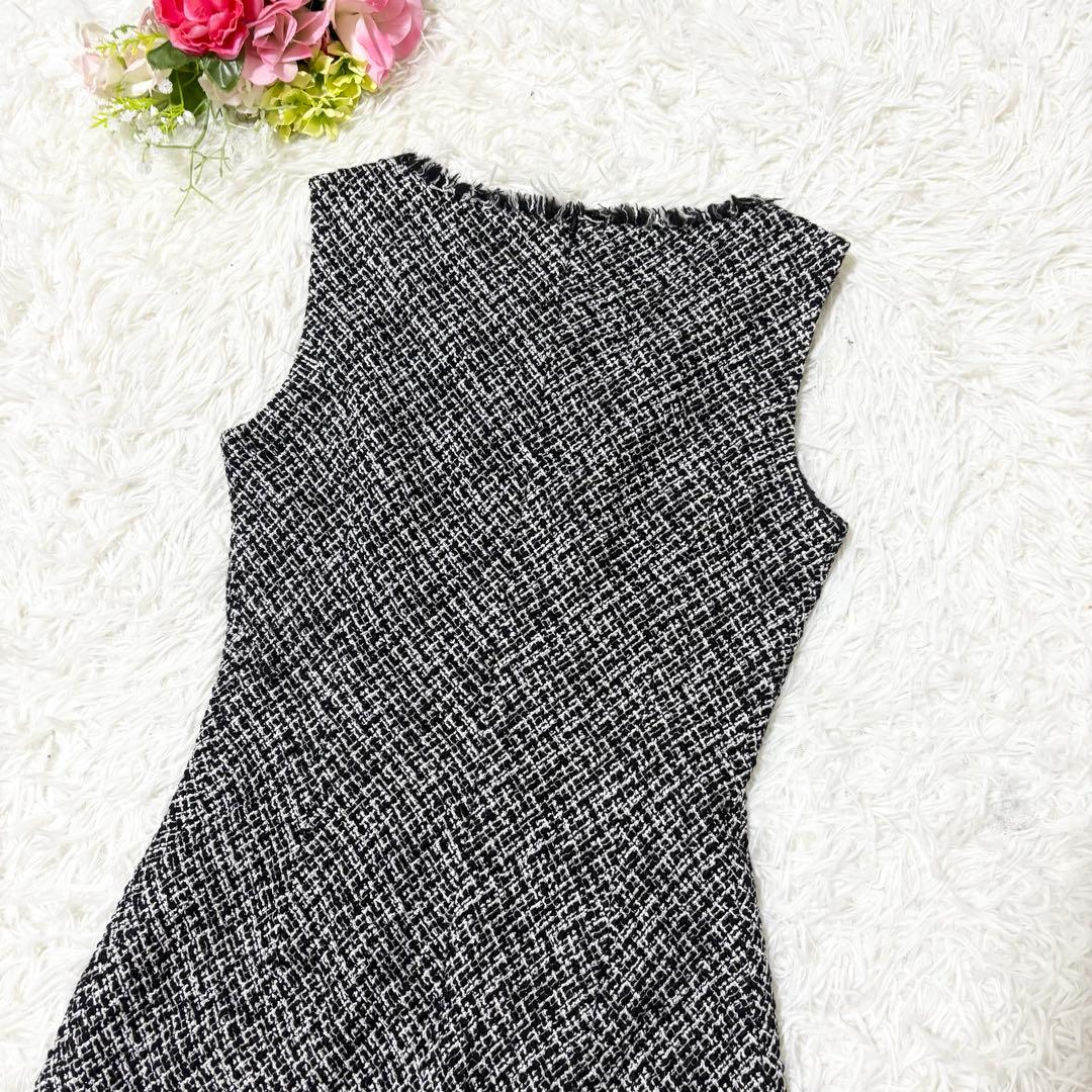 【美品】アナイ　ツイード　ノースリーブ　ワンピース　美シルエット　38