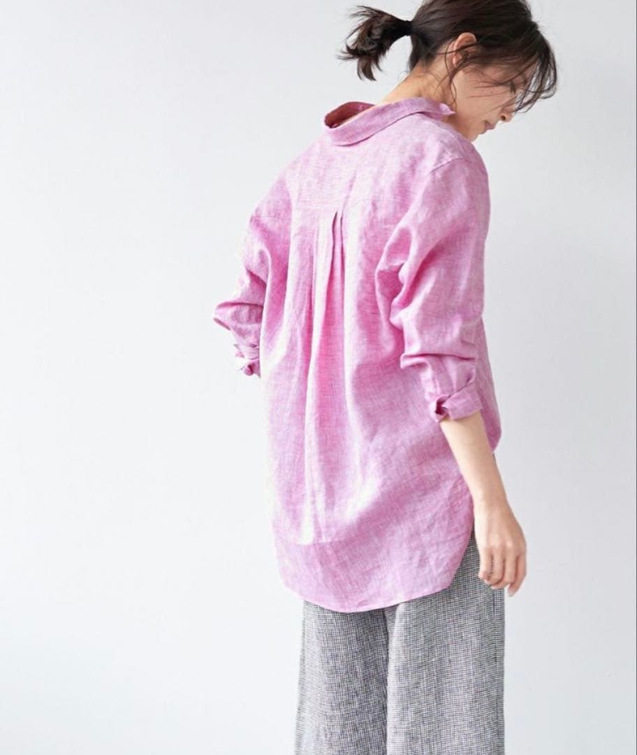 美品 ◆ MICA&DEAL マイカアンドディール シャツ　リネン　ピンク