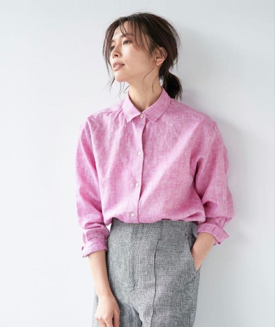 美品 ◆ MICA&DEAL マイカアンドディール シャツ　リネン　ピンク