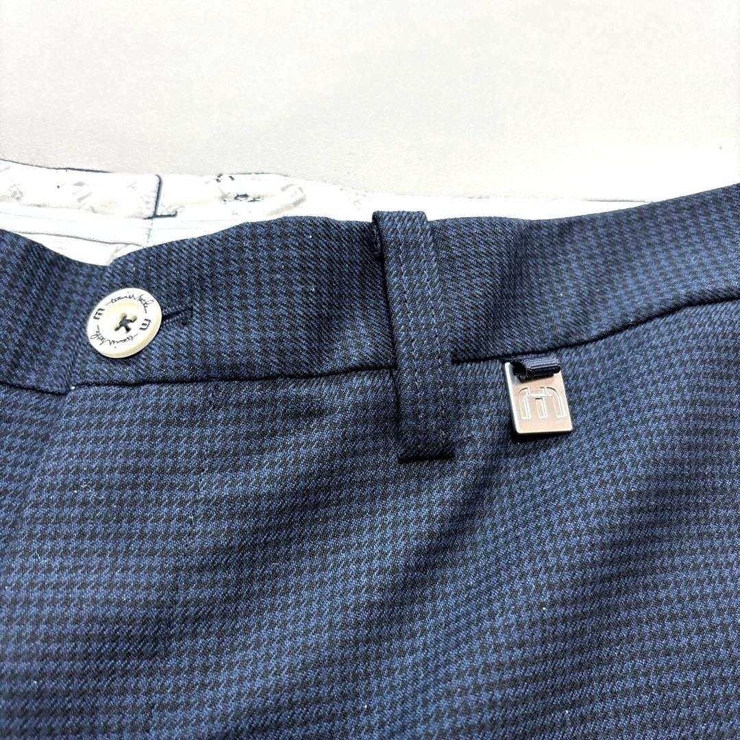 トラヴィスマシュー　ロングパンツ　31 L〜LL程度　ネイビー　総柄　千鳥格子