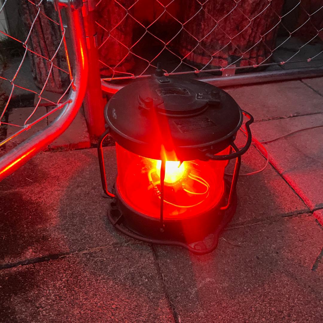 紅燈　マリンランプ　日本船燈株式会社　電気　昭和レトロ　船舶用ランタン　動作品