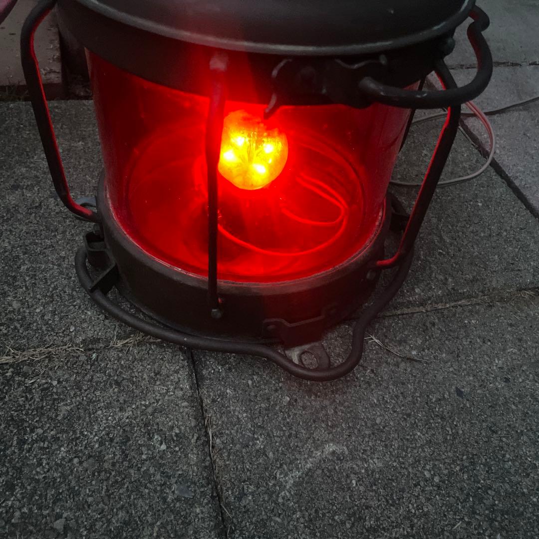 紅燈　マリンランプ　日本船燈株式会社　電気　昭和レトロ　船舶用ランタン　動作品