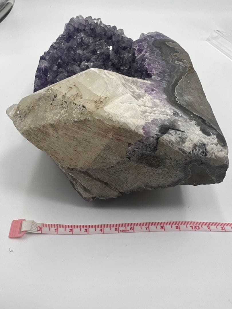 【極大・希少】アメジスト 原石 3.1kg カルサイト共生 クラスター 浄化