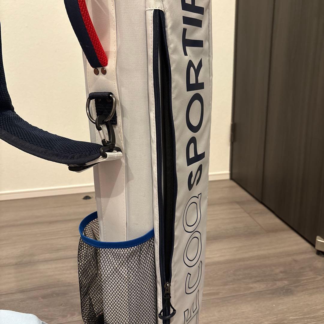 ルコックスポルティフ 軽量キャディバッグ スタンド式 7型 白 フード付