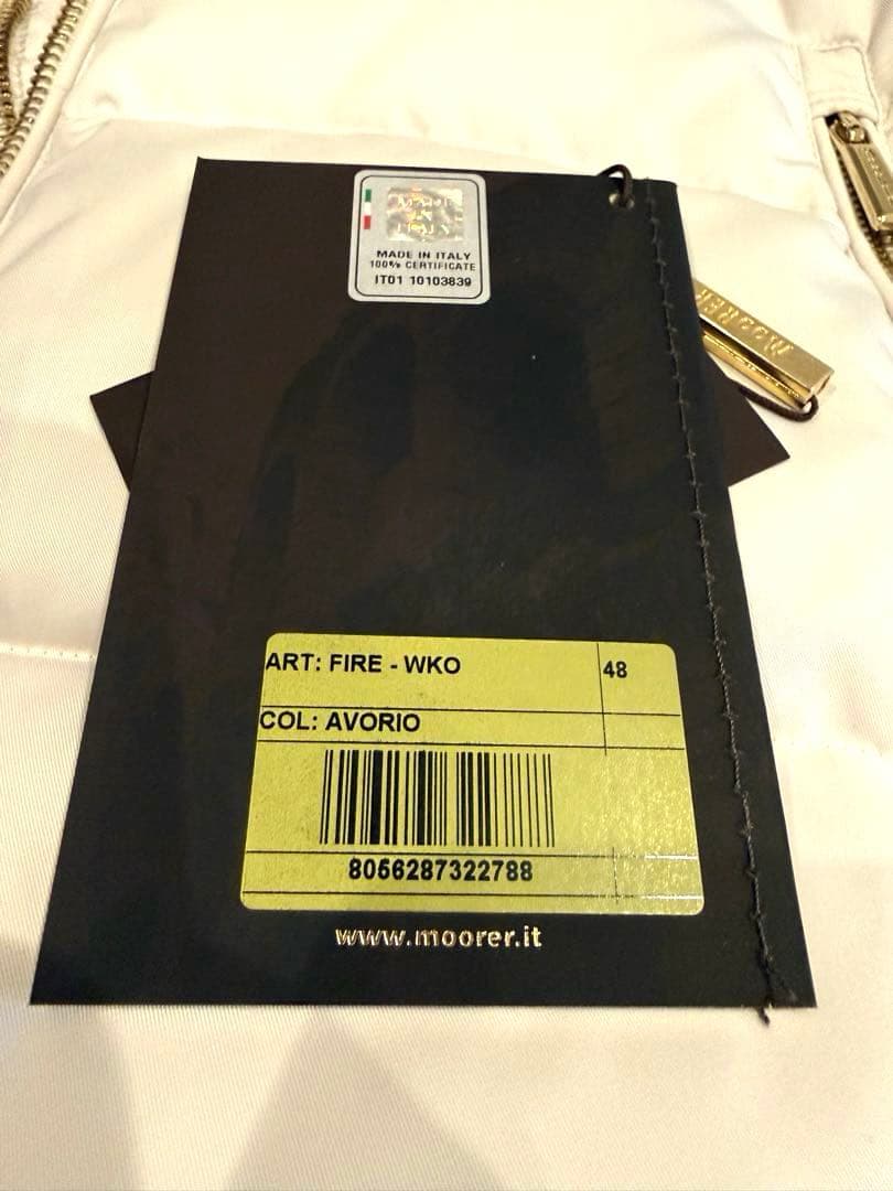 ムーレー　BR別注　ゴールドパーツ　ダウンベスト　FIRE-WKO アイボリー