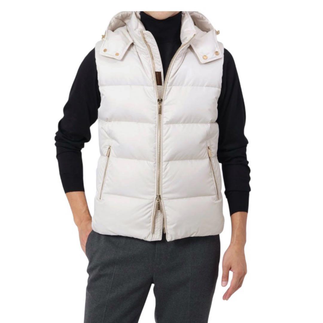 ムーレー　BR別注　ゴールドパーツ　ダウンベスト　FIRE-WKO アイボリー