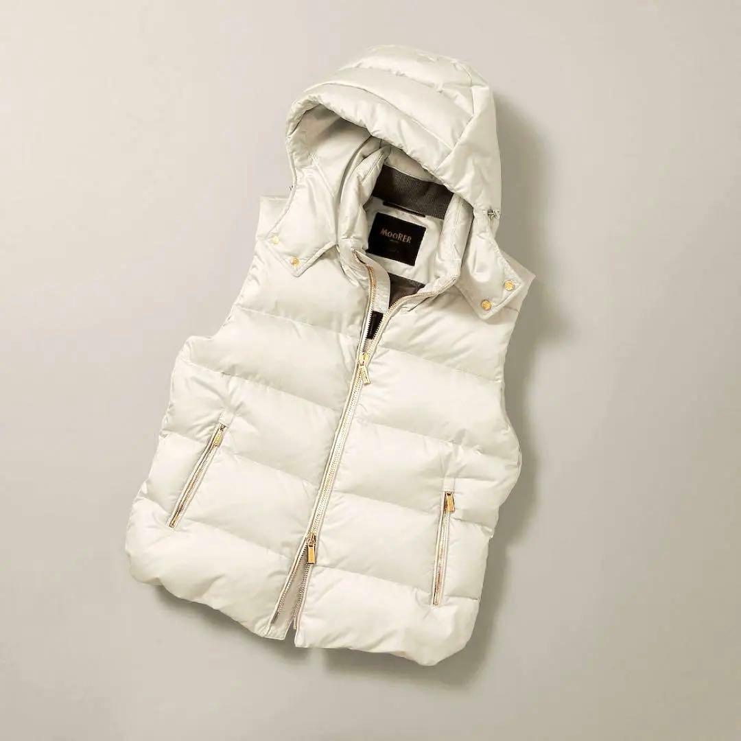 ムーレー　BR別注　ゴールドパーツ　ダウンベスト　FIRE-WKO アイボリー