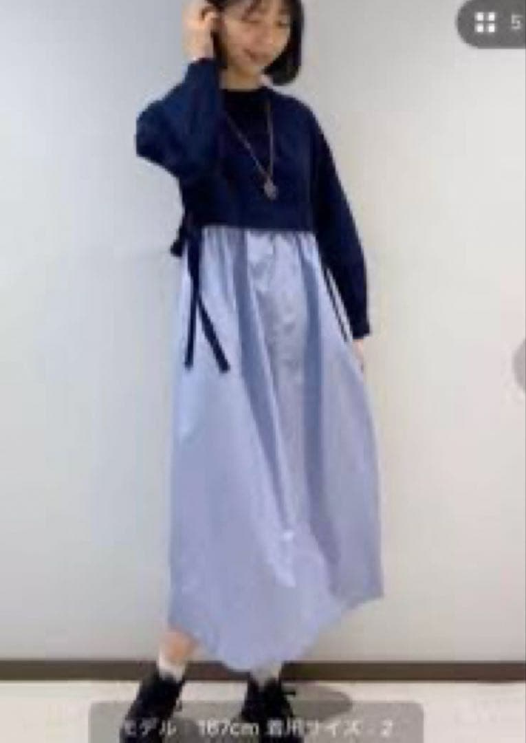 【新品未使用】ストロベリーフィールズ ドッキングワンピース レイヤード風