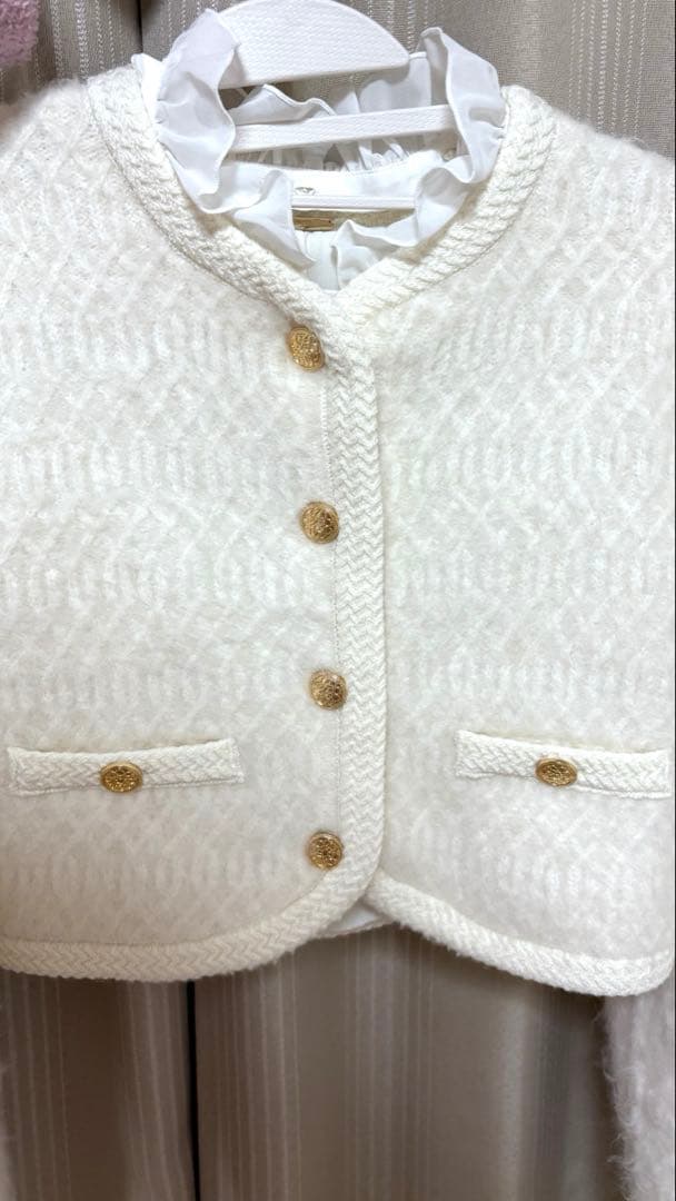 SNIDEL スナイデル ファーライクフリルニットジャケット