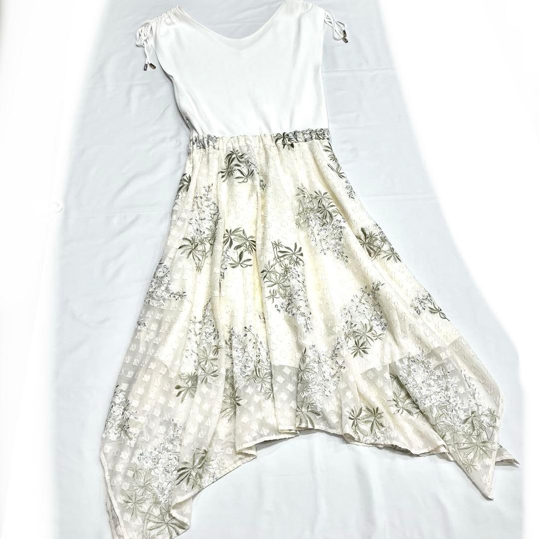 GRACE CONTINENTAL フラワー刺繍ドッキングワンピース