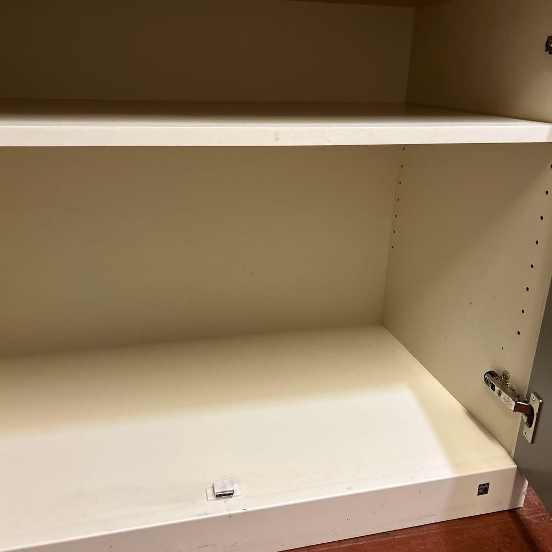 ホワイト 食器棚 二段式 ガラス扉