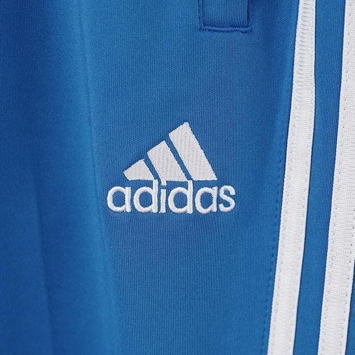 adidas アディダス トラックパンツ 古着 刺繍 L 青 白 12748