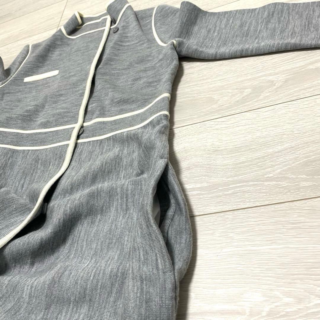 EPOCA エポカ　40 ニットコート　ワンピース　パイピング　グレー　ウール