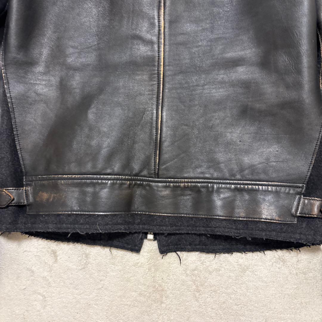 archive ミハラヤスヒロ スタッズ　ホースレザージャケット　ダメージ加工