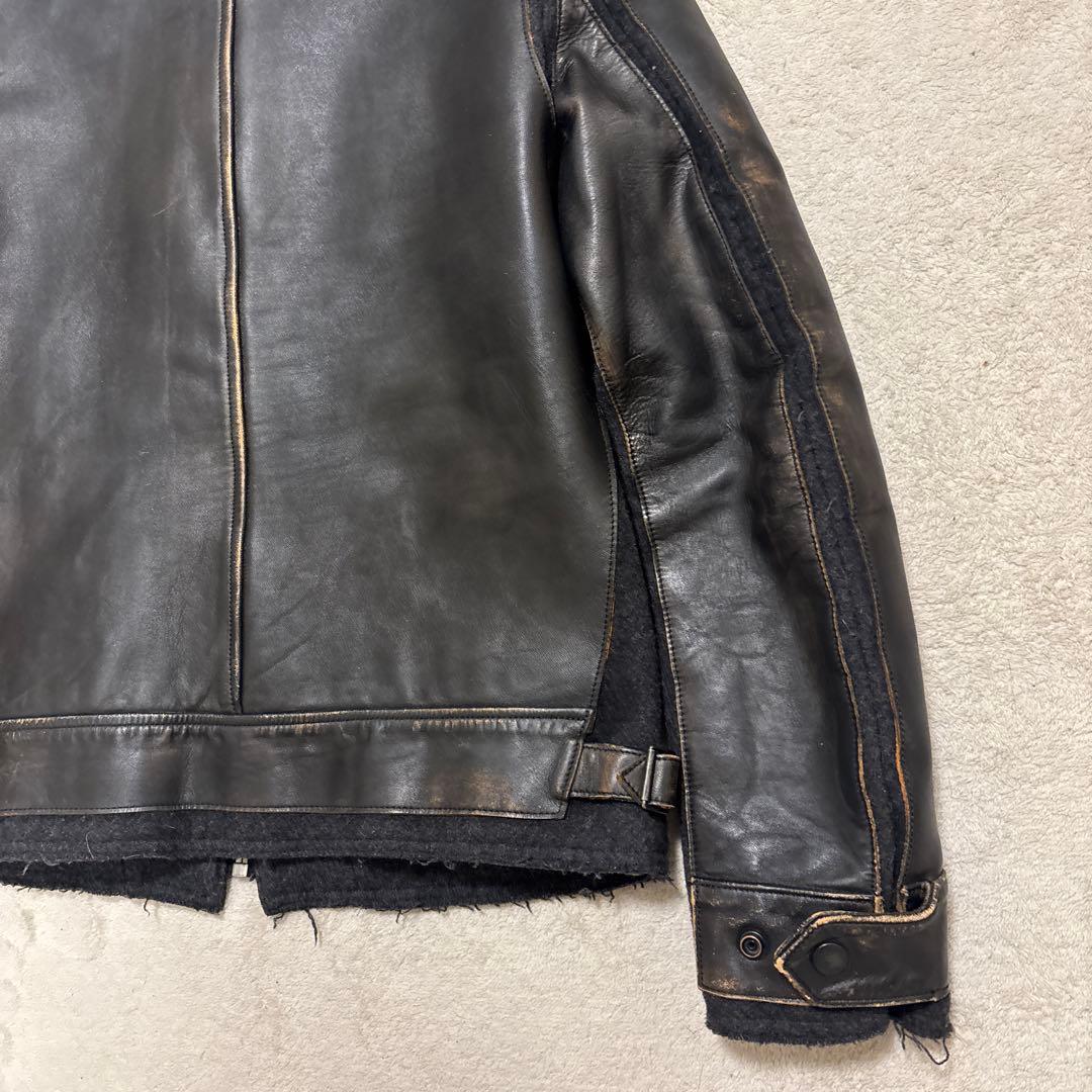 archive ミハラヤスヒロ スタッズ　ホースレザージャケット　ダメージ加工