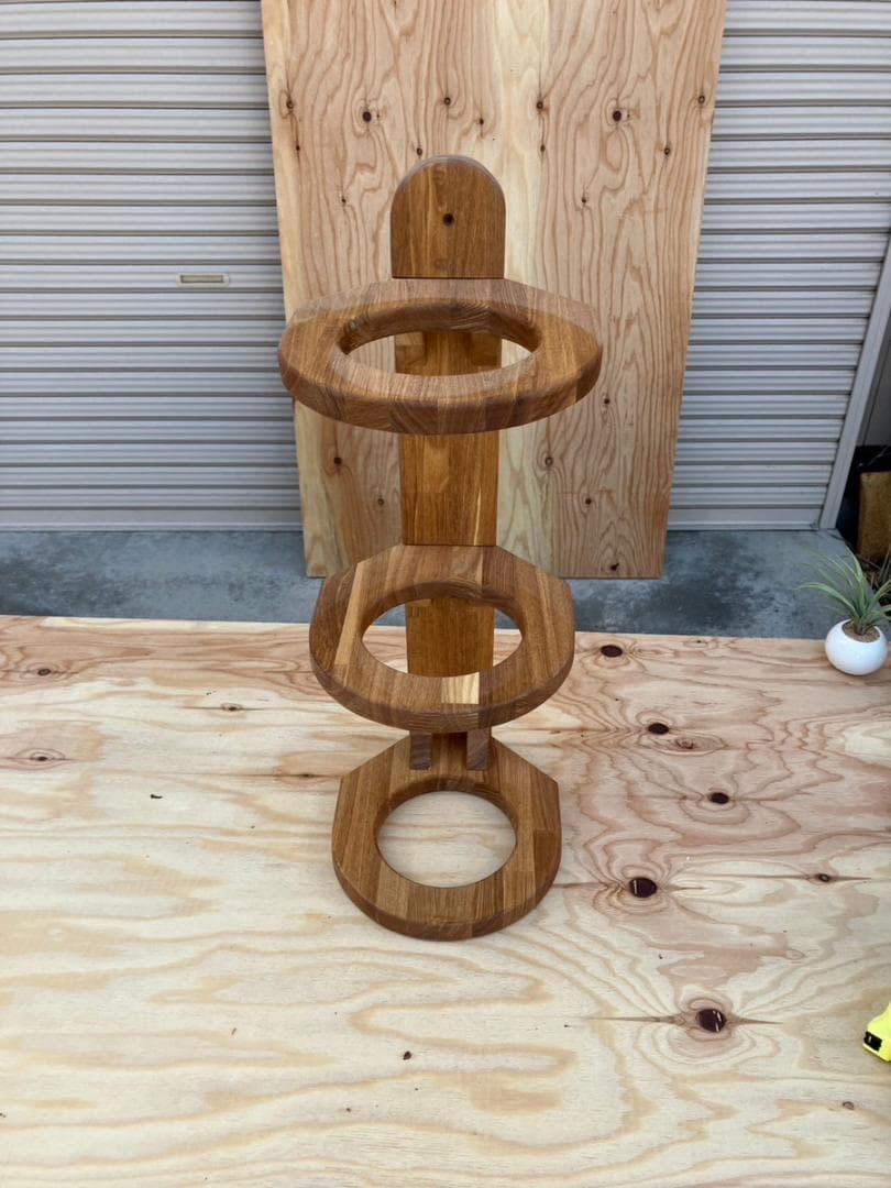 【バスケ】ボール、バッシュ置き 無垢材 ナチュラル