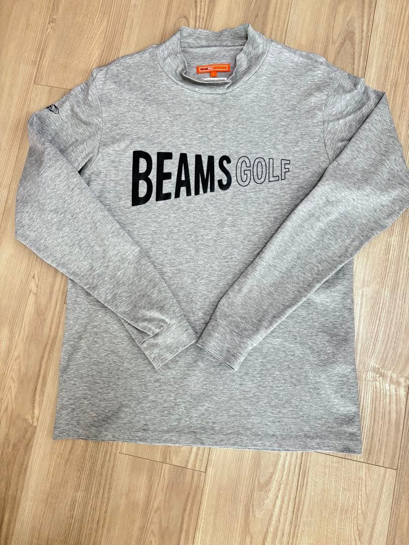新品同様　BEAMS GOLF 長袖モックネックシャツ グレー　L