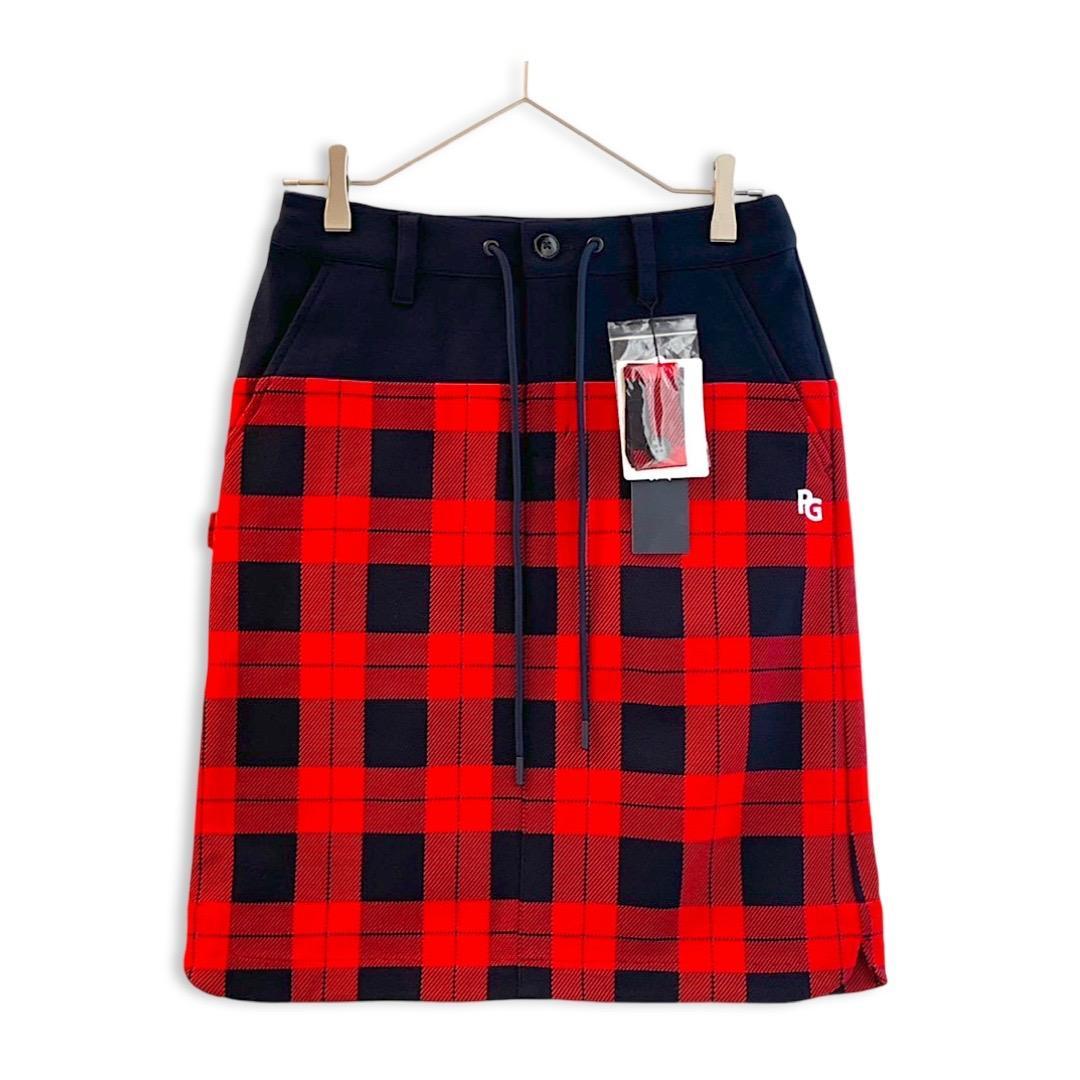 707 パーリーゲイツ定価31,900円 ブッファローチェックスカート 0 M