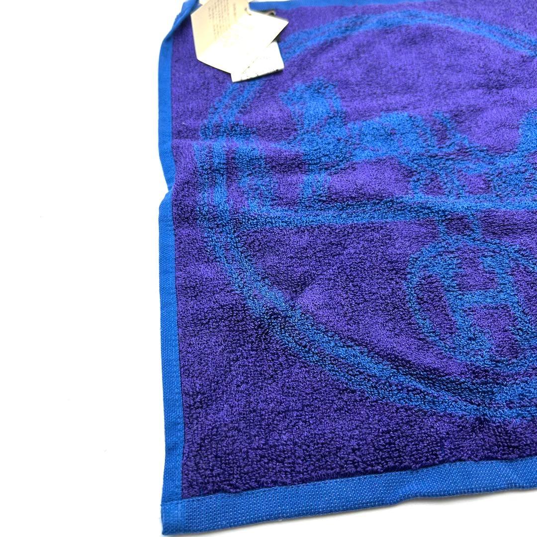 エルメス HERMES ハンカチ ブルー 大判 タグ付き 未使用 箱あり