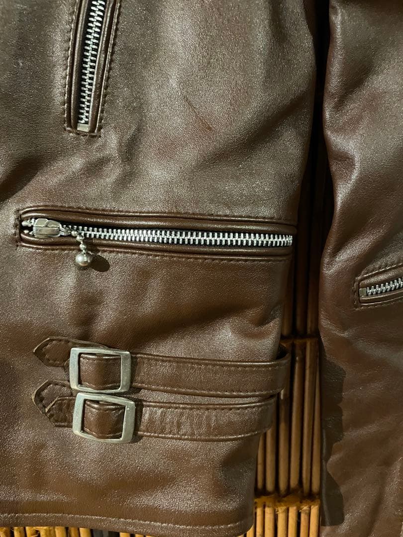 ✨値下げしました✨HORN WORKS ダブルライダースジャケット 茶