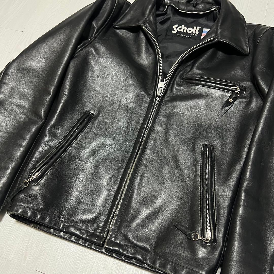 【希少✨XXSサイズ】schott 643 レザージャケット　シングルライダース