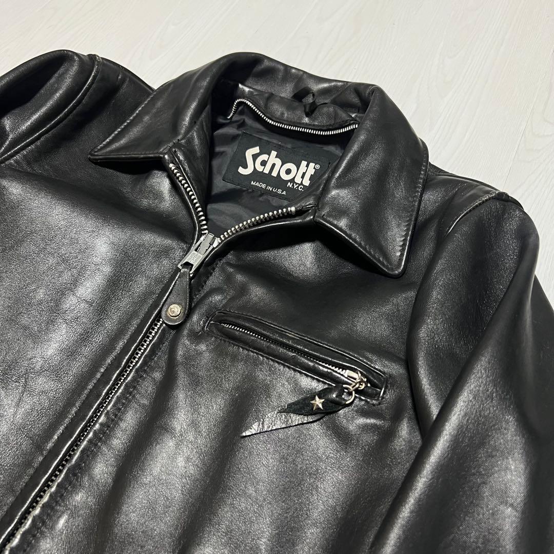 【希少✨XXSサイズ】schott 643 レザージャケット　シングルライダース