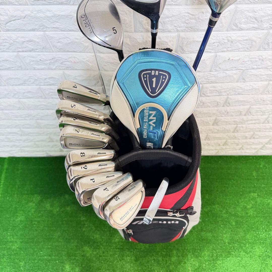 ゴルフセット　初心者応援　Mizuno ラウンド仕様　メンズ　打感良好　すぐ使用