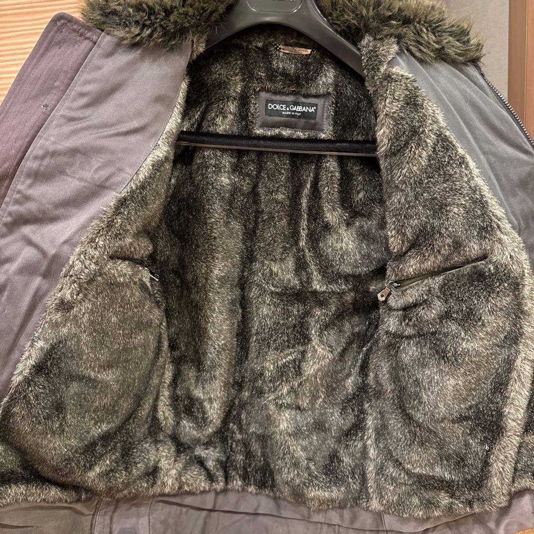 Dolce&Gabbana 裏生地ファー襟付きムートンコンビライダース　44