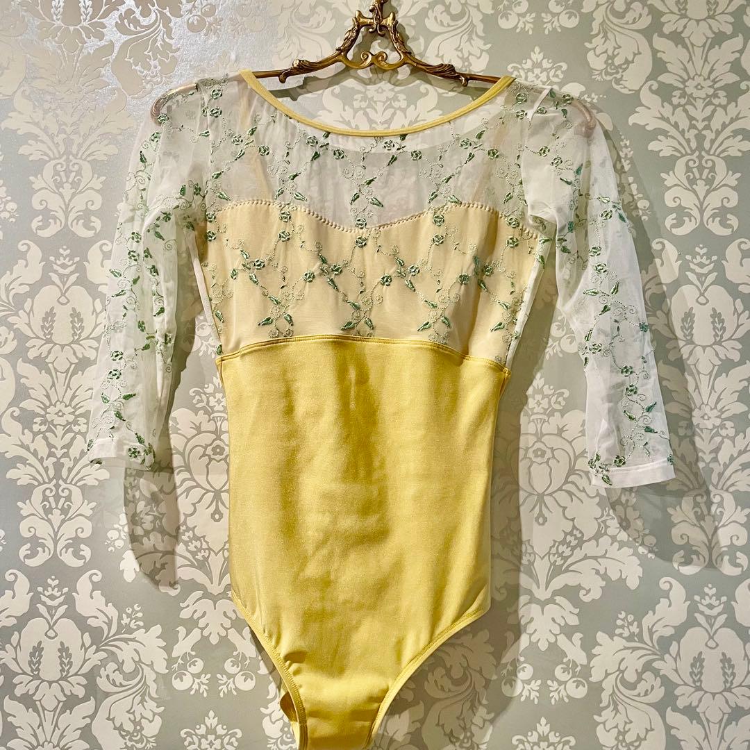 【美品】デラロミラノ レオタード Diana CL ディアナ Lサイズ イエロー