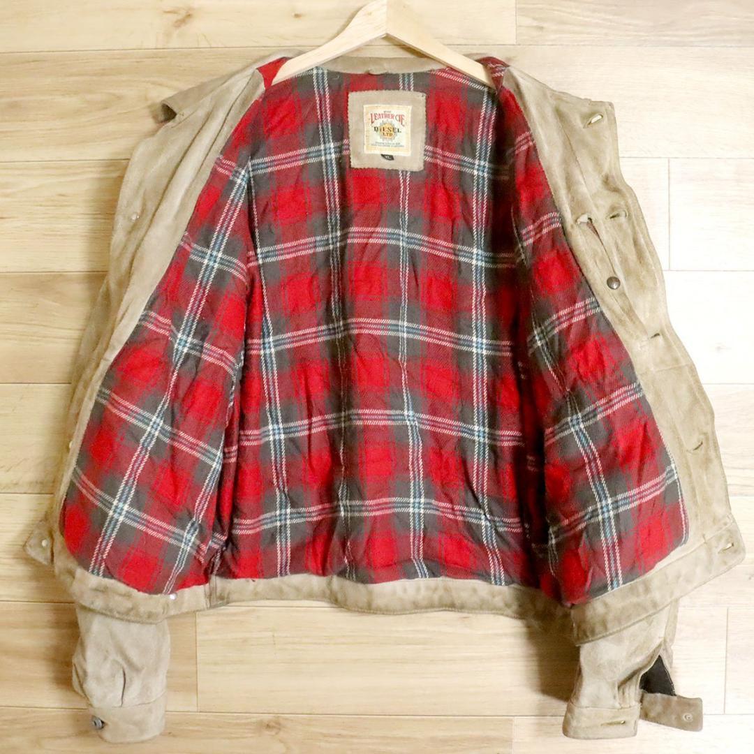 DIESEL　ディーゼル　スエード　トラッカー　レザージャケット　革ジャン　XL