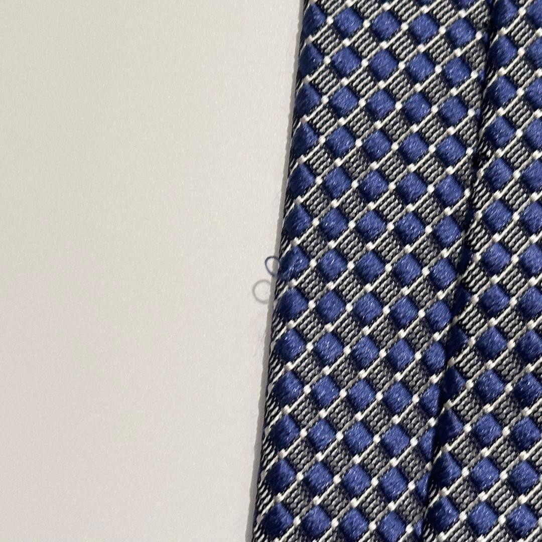 美品✨エルメネジルドゼニア　ネクタイ　光沢感　ネイビー　ソリッド系　【A】