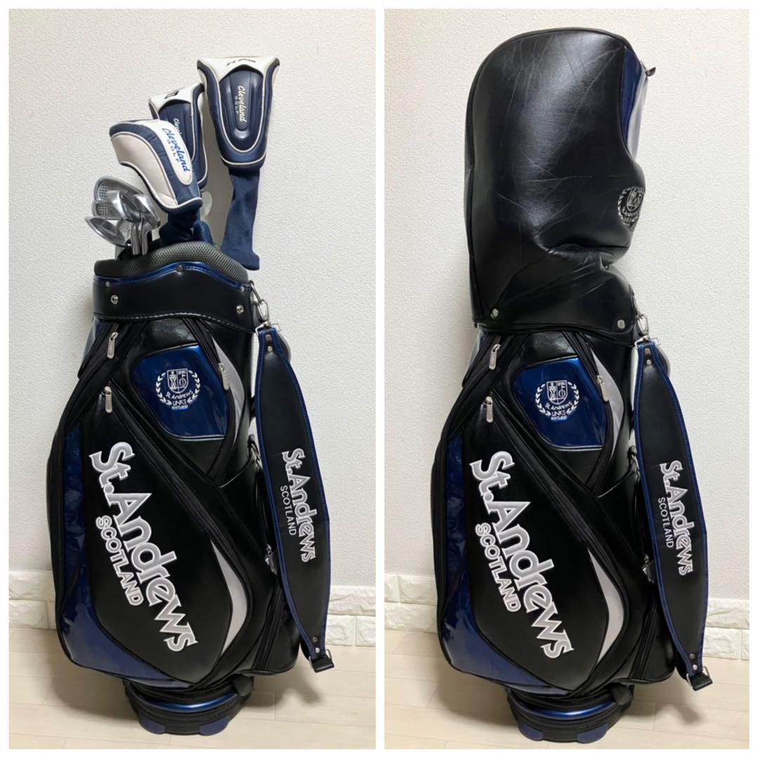 メンズゴルフフルセットClevelandクリーブランド他クラブ計11本バック付