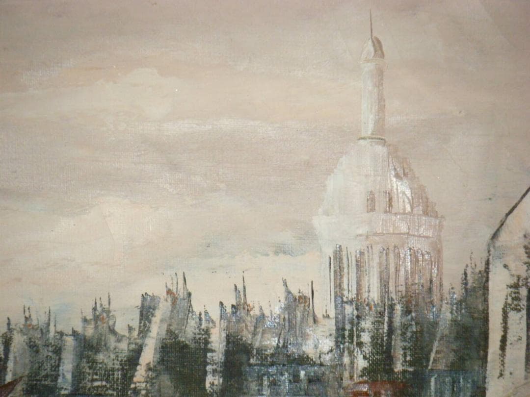 【真作】絵画　松下泰三　油彩3号　パリ1980　中尾不二夫に師事　逸品　T20