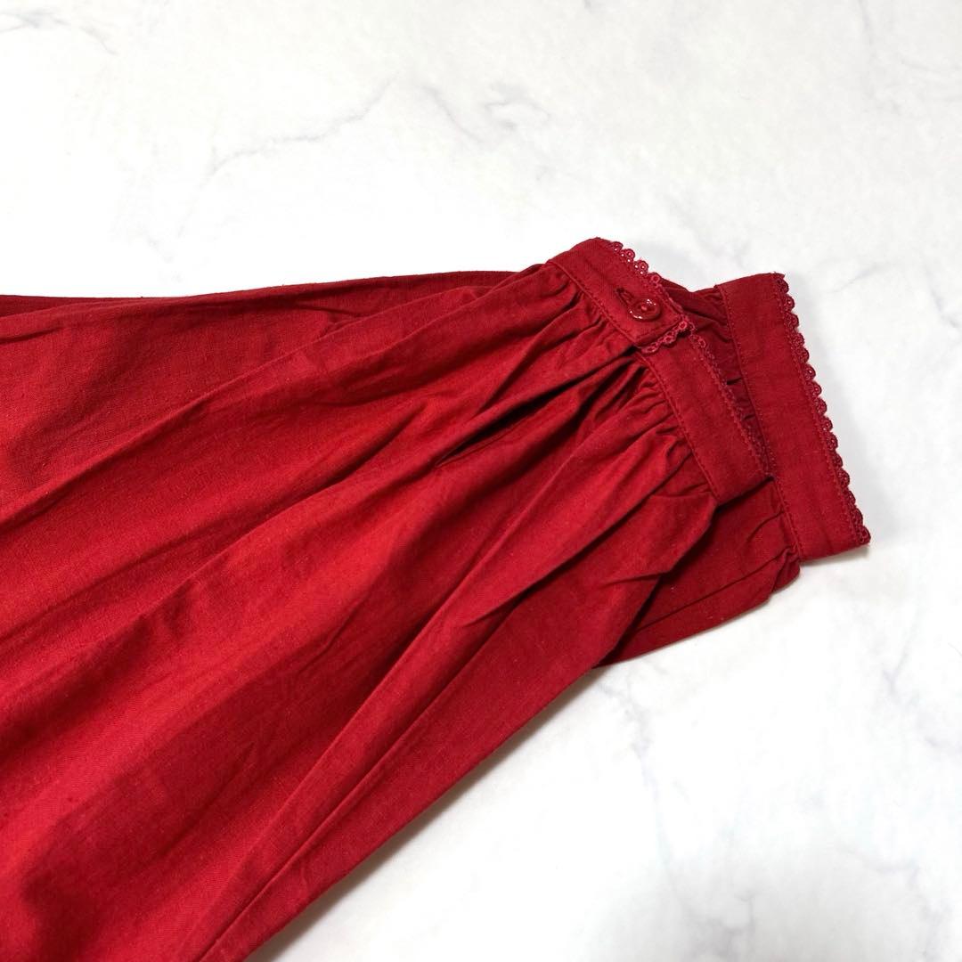 美品ピンクハウスPINK HOUSE ピンタック フリルブラウス 丸襟 レース