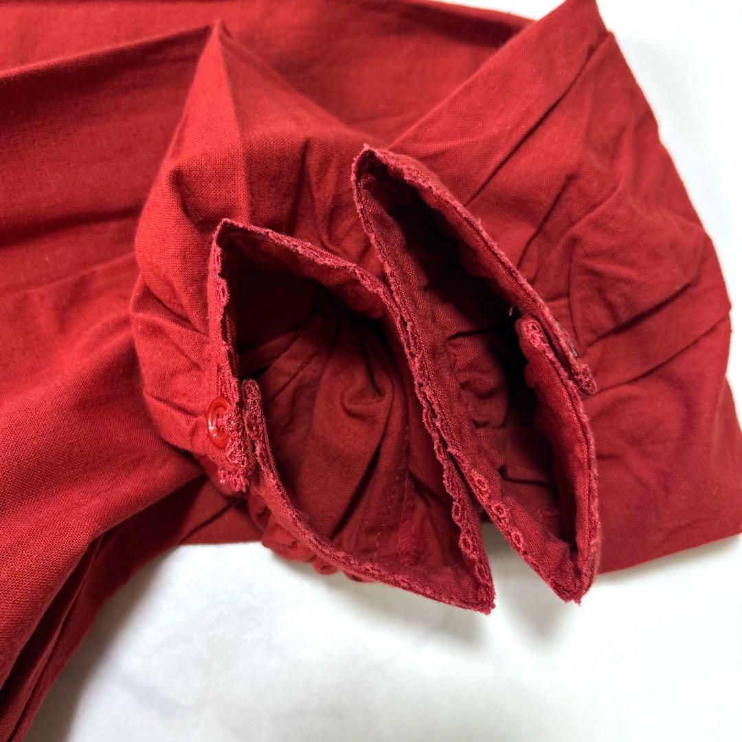 美品ピンクハウスPINK HOUSE ピンタック フリルブラウス 丸襟 レース