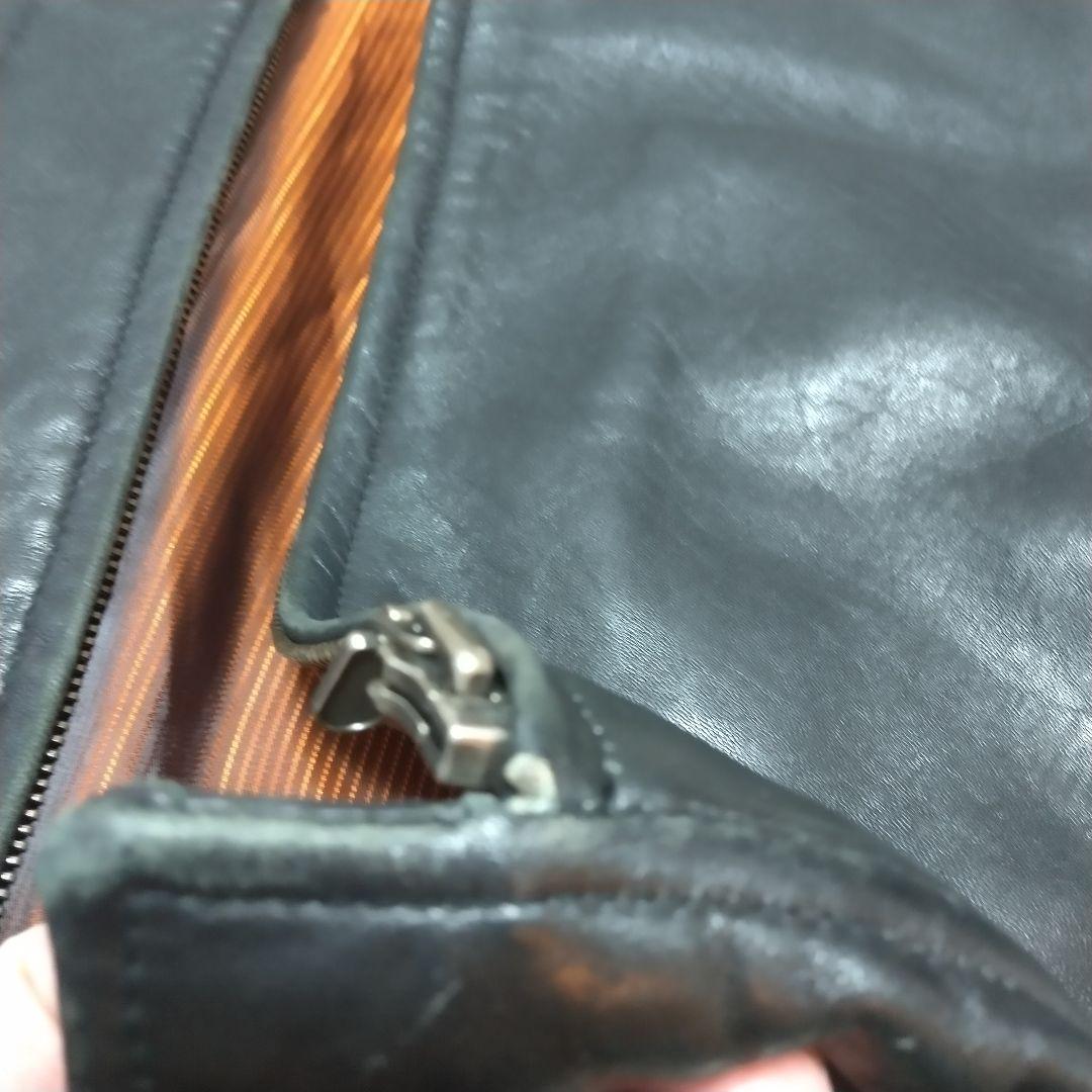 レザー トラッカージャケット短丈 衿付 肉厚ヴィンテージ Y2K