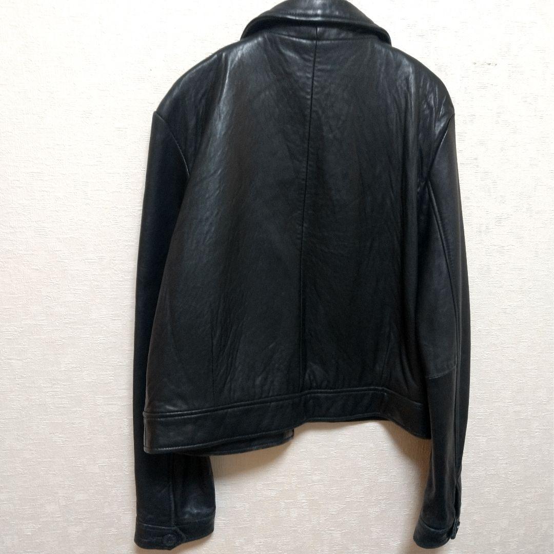 レザー トラッカージャケット短丈 衿付 肉厚ヴィンテージ Y2K