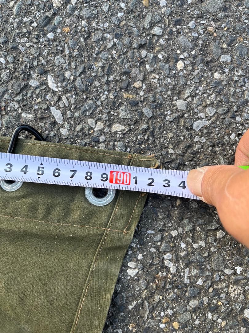 ポーランド軍幕 1981年製 オリーブグリーン タープ サイズ192cm(実寸)