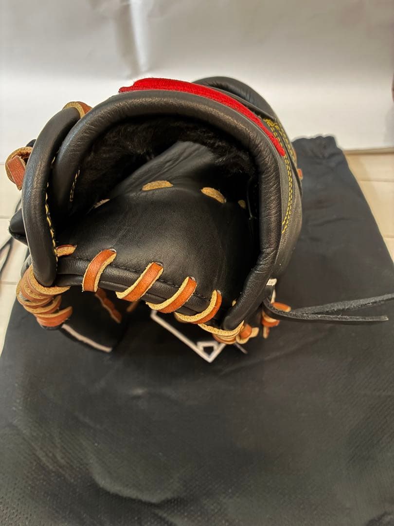 Nike 軟式一般用グローブ 黒/赤 収納袋付き　松井稼頭央モデル