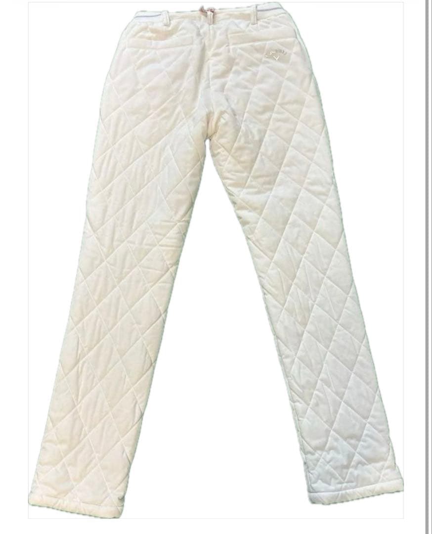 キルティング ゴルフパンツ　キャロウェイ　防風　防寒　ダウン　ホワイト　白　中綿