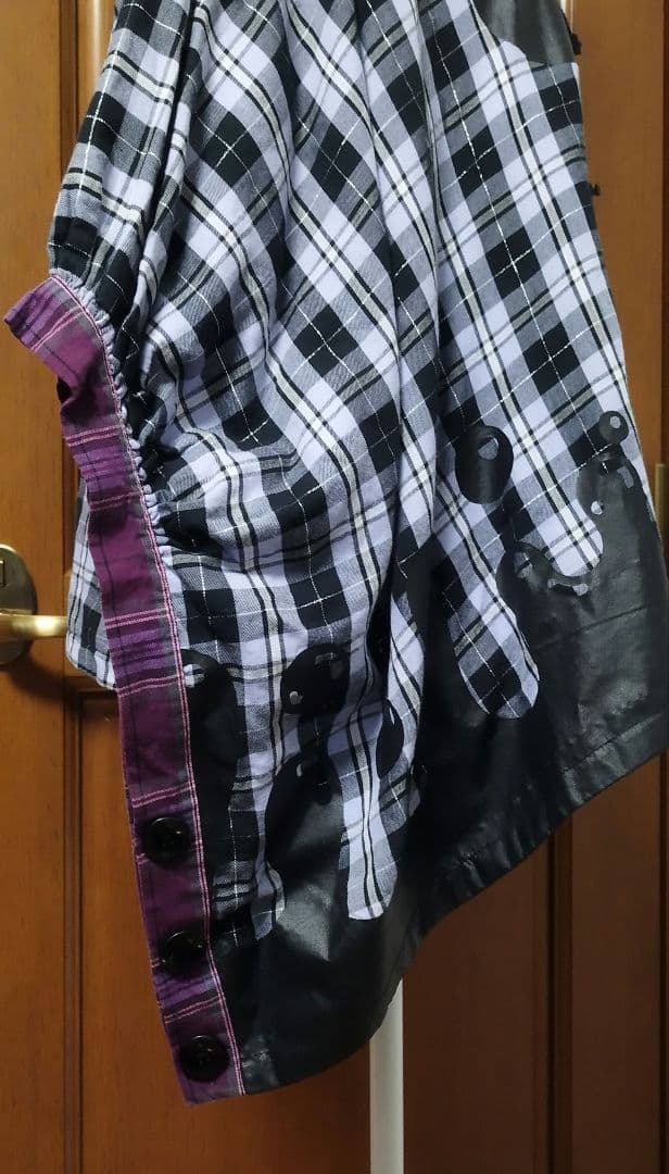 PUTUMAYO　耳付きフードポンチョ（ブラック×パープル×シルバー）