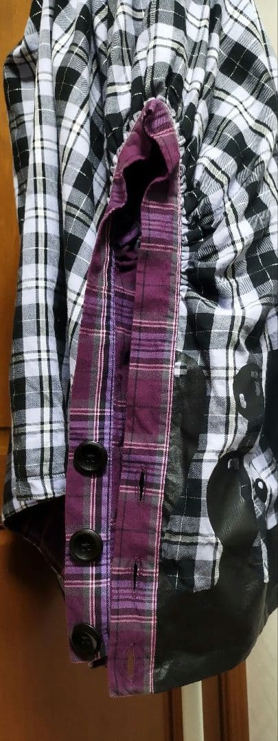 PUTUMAYO　耳付きフードポンチョ（ブラック×パープル×シルバー）