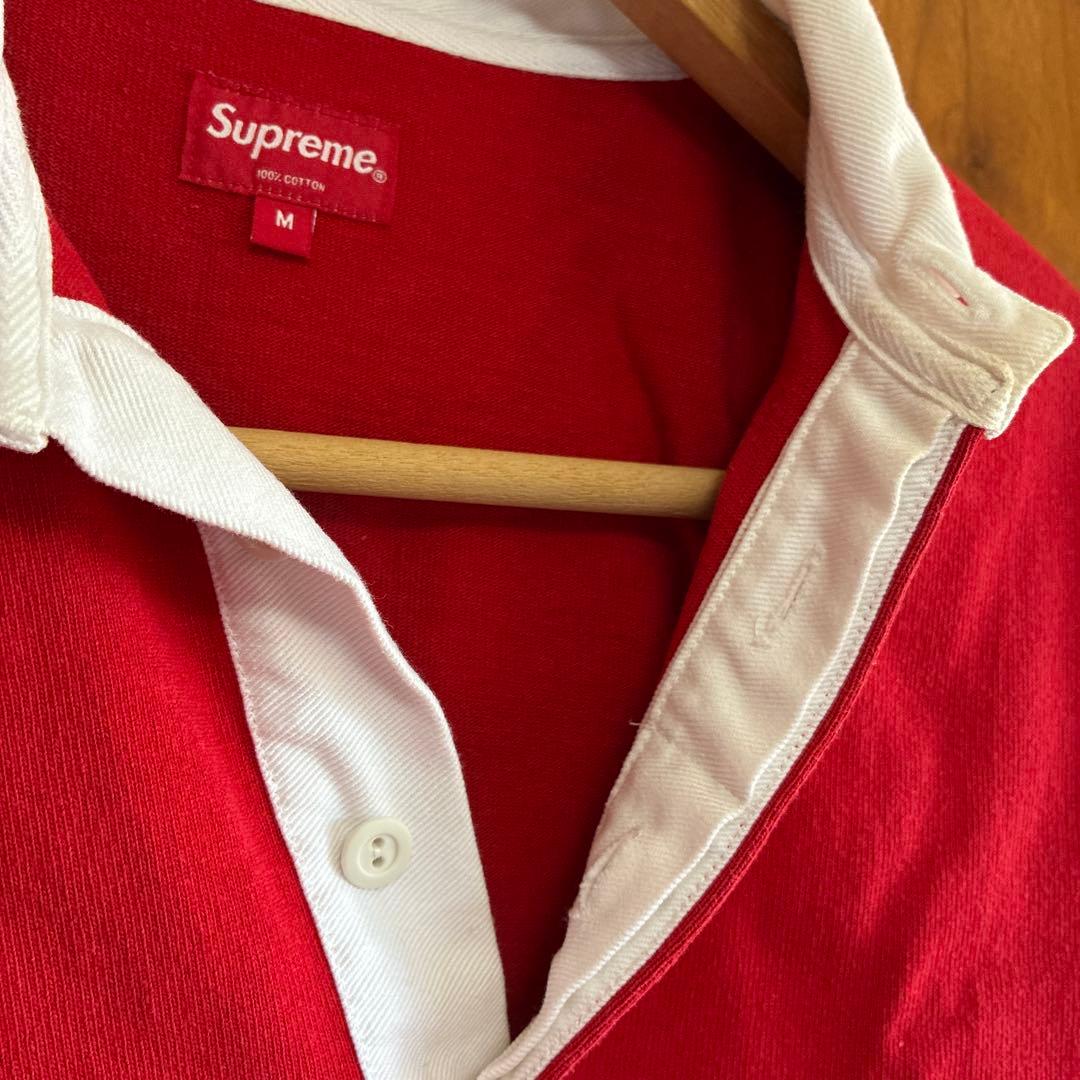 Supreme ポロシャツ M レッド　ラガーシャツ　ボックスロゴ