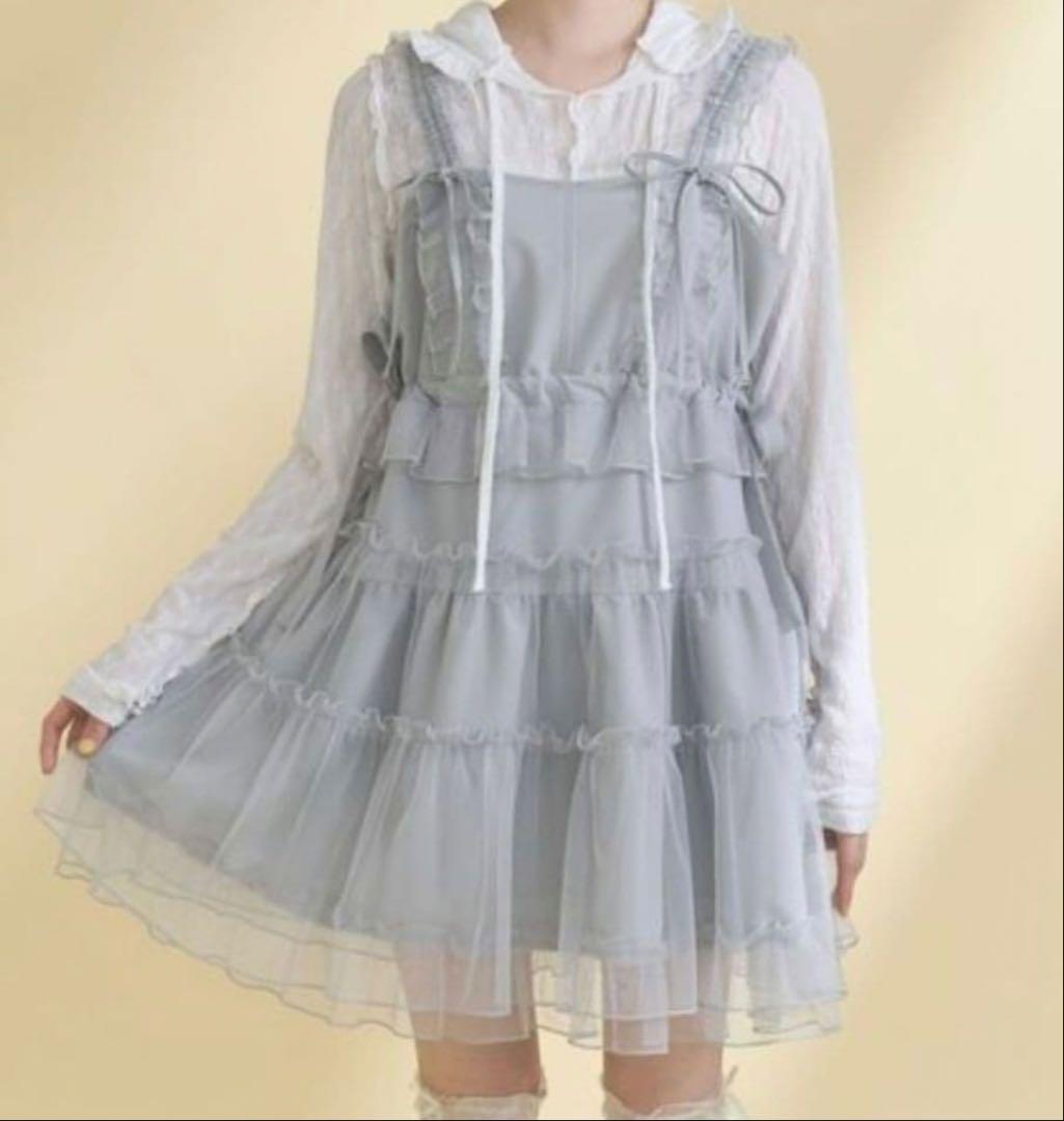 【新品タグ付】 merry jenny チュールドロストミニキャミワンピース