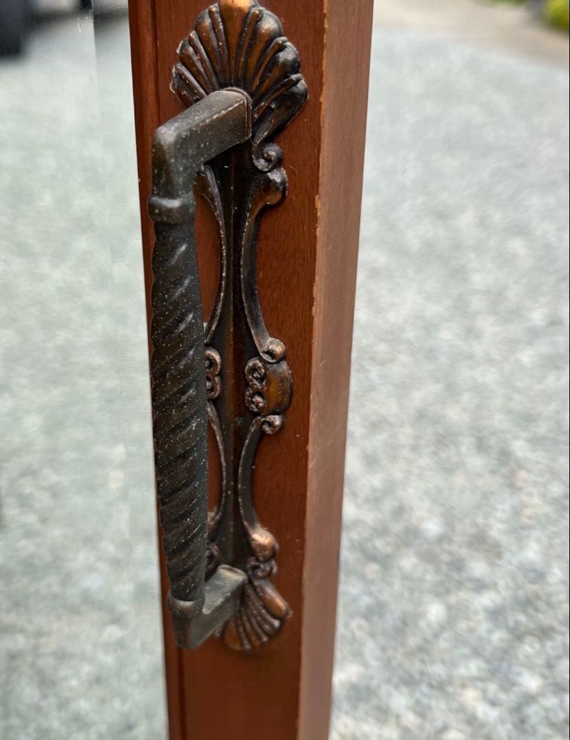 アンティーク 木製 キャビネット 飾り棚 ディスプレイ ガラス扉 猫脚