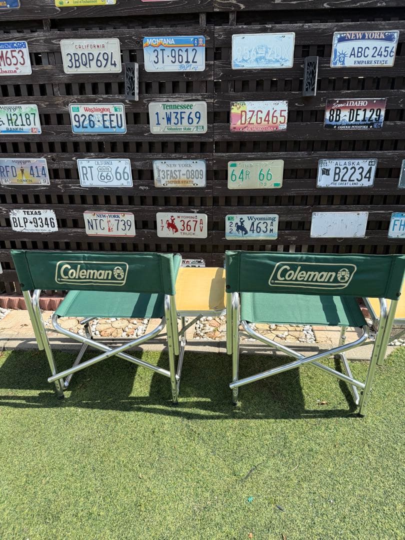 2脚セット　テーブル付き折りたたみチェア　コールマン　キャンプ　アウトドア