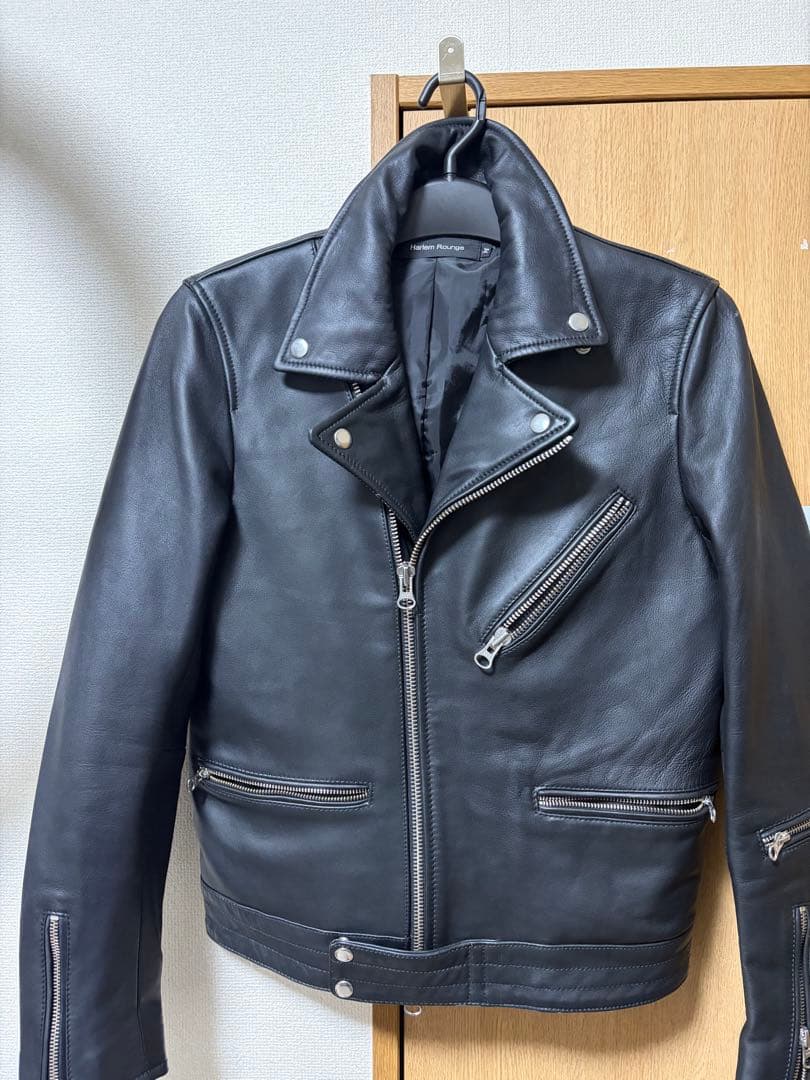 ブラック ダブルライダースジャケット