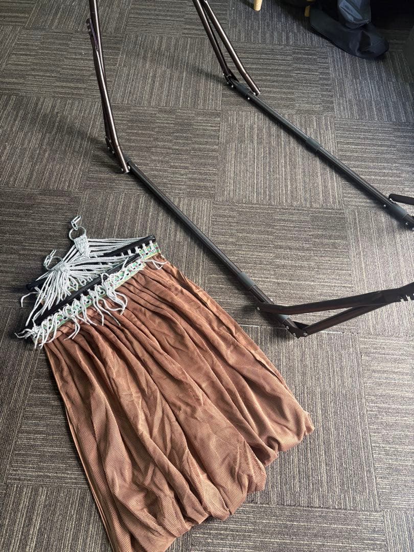 ブラウンハンモック スチールフレーム付き