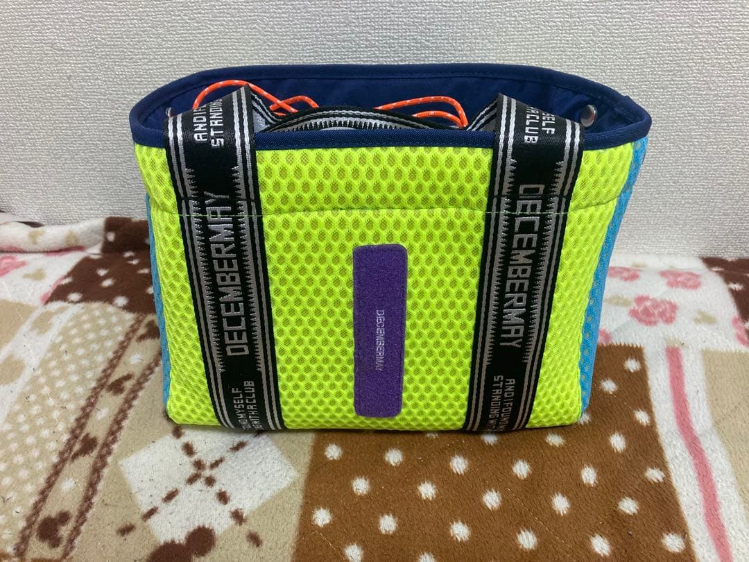 DECEMBER MAY 2WAYメッシュカートバッグ　ネイビー/イエロー